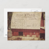 Red Barn Briefkaart Digital Art (Voorkant / Achterkant)