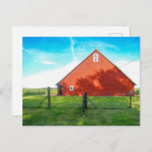 RED BARN-BRIEFKAARTEN FEESTDAGENKAART (Voorkant / Achterkant)