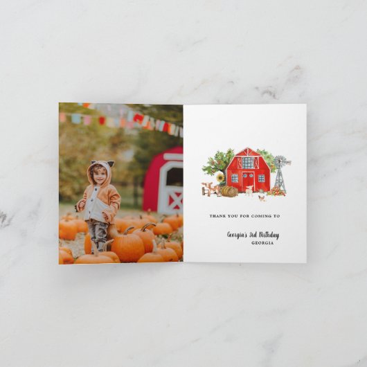 Red Barn | Carte de remerciement d'anniversaire su (Intérieur)