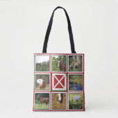 Red Barn-deur - Aangepaste foto-Canvas tas paard (Voorkant)