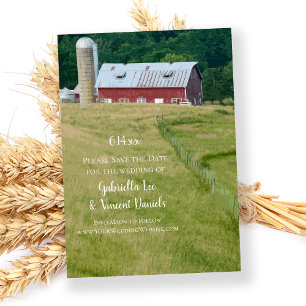 Red Barn en Silo Boerderij Wedding Save the Date
