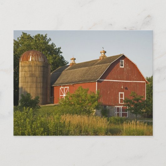 Red Barn en Silo Briefkaart (Voorkant)