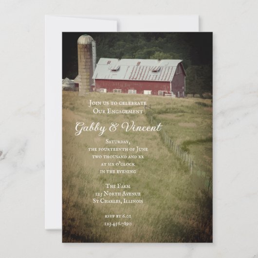 Red Barn en Silo Country Boerderij Engagement Part Kaart (Voorkant)