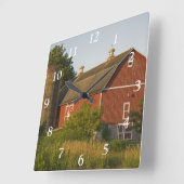 Red Barn en Silo Vierkante Klok (Hoek)