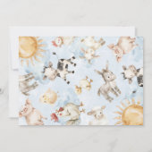 Red Barn Farm Animal Anniversaire Fête Invitation (Dos)