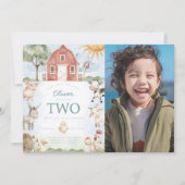 Red Barn Farm Animal Anniversaire Fête Invitation (Devant)
