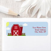 Red Barn Farm Étiquettes de adresse de fête d'anni (En situation)