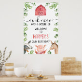 Red Barn Farm Foliage Affiche de bienvenue d'anniv (Cuisine)