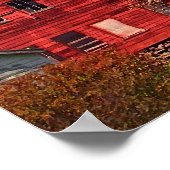 Red Barn in het najaar Poster (Hoek)