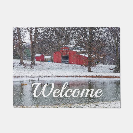 Red Barn in sneeuwdebok Deurmat (Voorkant)