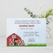 Red Barn Invitation de fête d'anniversaire (Debout devant)