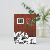 Red Barn Kerstmis Feestdagenkaart (Staand voorkant)