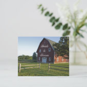 Red Barn met hek country Wedding Flat Note Kaart (Staand voorkant)