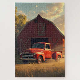 Red Barn Old Truck Jigsaw Puzzle Legpuzzel