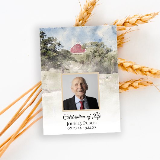 Red Barn op Hill Country Boerderij Viering van het Kaart