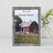 Red Barn Pays Famille Réunion Invitation (Debout devant)