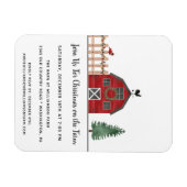 Red Barn Pays Fête de Noël Magnet d'invitation (Horizontal)