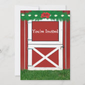 Red Barn Porte personnalisée Fête Invitation (Devant)