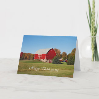 Red Barn Thanksgiving Feestdagen Kaart