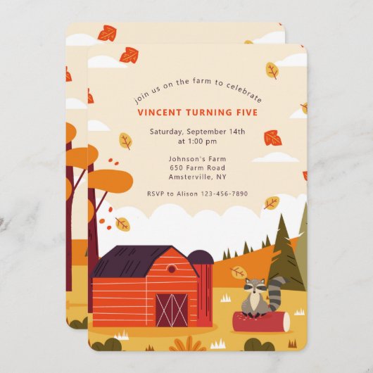 Red Barn Uitnodiging (Voorkant / Achterkant)