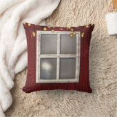 Red Barn Window & Lights Rustic Country Farmhouse Kussen (Deken)
