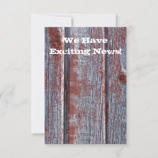 Red Barn Wood Rustic Save the Date (Voorkant)