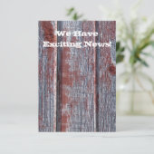 Red Barn Wood Rustic Save the Date (Staand voorkant)
