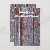 Red Barn Wood Rustic Save the Date (Voorkant / Achterkant)