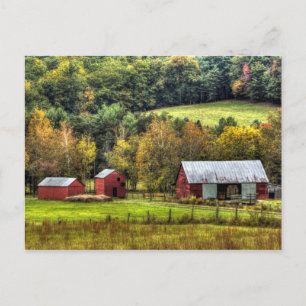 Red Barns Autumn Herfst Virginia Countryside Briefkaart