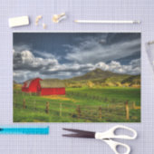 Red Barns Green Grass Field Squaw Mountain, WA Tissuepapier (Craft)