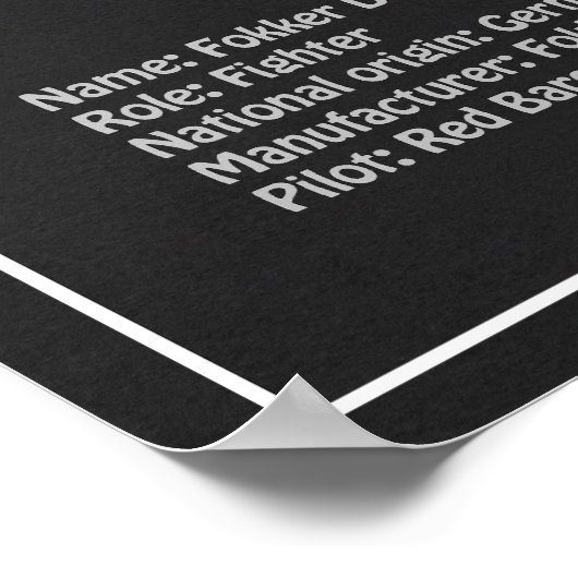 Red Baron Fokker Dr.1 - Vliegtuigblauwdruk PD Poster (Hoek)