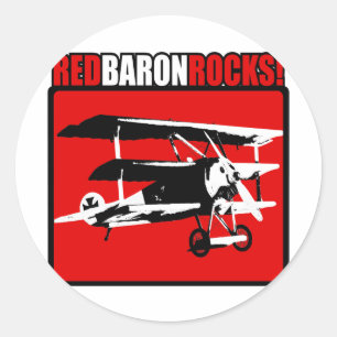 Red Baron Rocks! Ronde Sticker