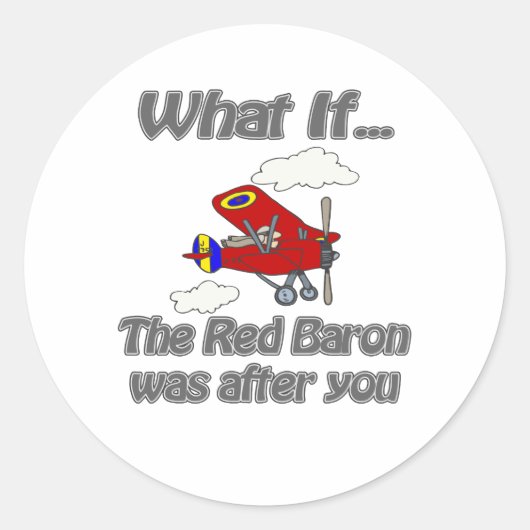 Red Baron Ronde Sticker (Voorkant)