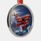 Red Baron's Fokker Triplane Metalen Ornament (Rechts)