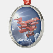 Red Baron's Fokker Triplane Metalen Ornament (Links)