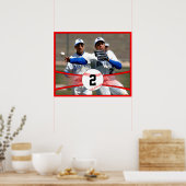 Red Baseball Custom Photo and Jersey Number Poster (Keuken)