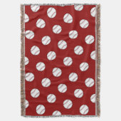Red Baseball Throw Blanket Deken (Voorkant Verticaal)