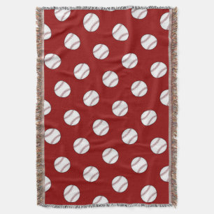 Red Baseball Throw Blanket Deken