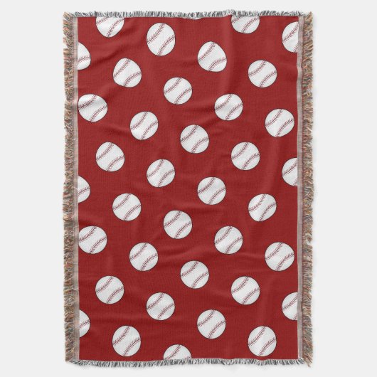 Red Baseball Throw Blanket Deken (Voorkant Verticaal)