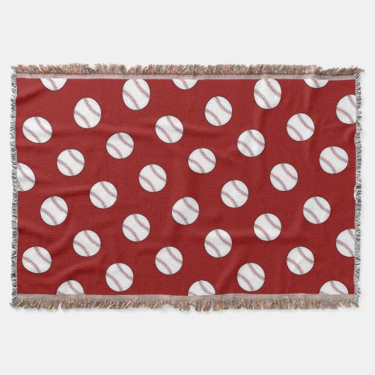 Red Baseball Throw Blanket Deken (Voorkant)