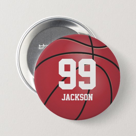 Red Basketball | Button personaliseren (Voorkant /achterkant)