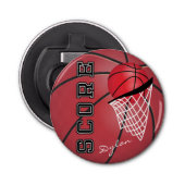 Red Basketball en Net Button Flesopener (Voorkant)