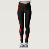 Red Basketball Player Custom Jersey Number Sport Leggings (Voorkant)