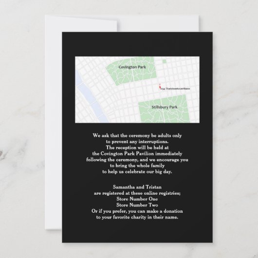 Red Bat and Roses Gothic Wedding Invitation (Dos)