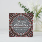 Red Batik Diamond 60e anniversaire Invitations (Debout devant)