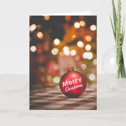 Red Bauble, kerstgroet Kaart (Voorkant)