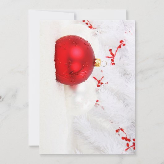 Red Baubles Chrismas Partij Kaart (Achterkant)