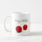 Red Baubles Joyeux Noël Mug (Gauche)