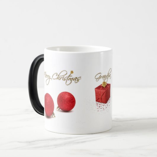 Red Baubles Joyeux Noël Mug (Devant gauche)