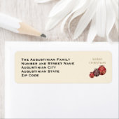 Red Baubles MERRY CHRISTMAS Return Address Label (Insitu)
